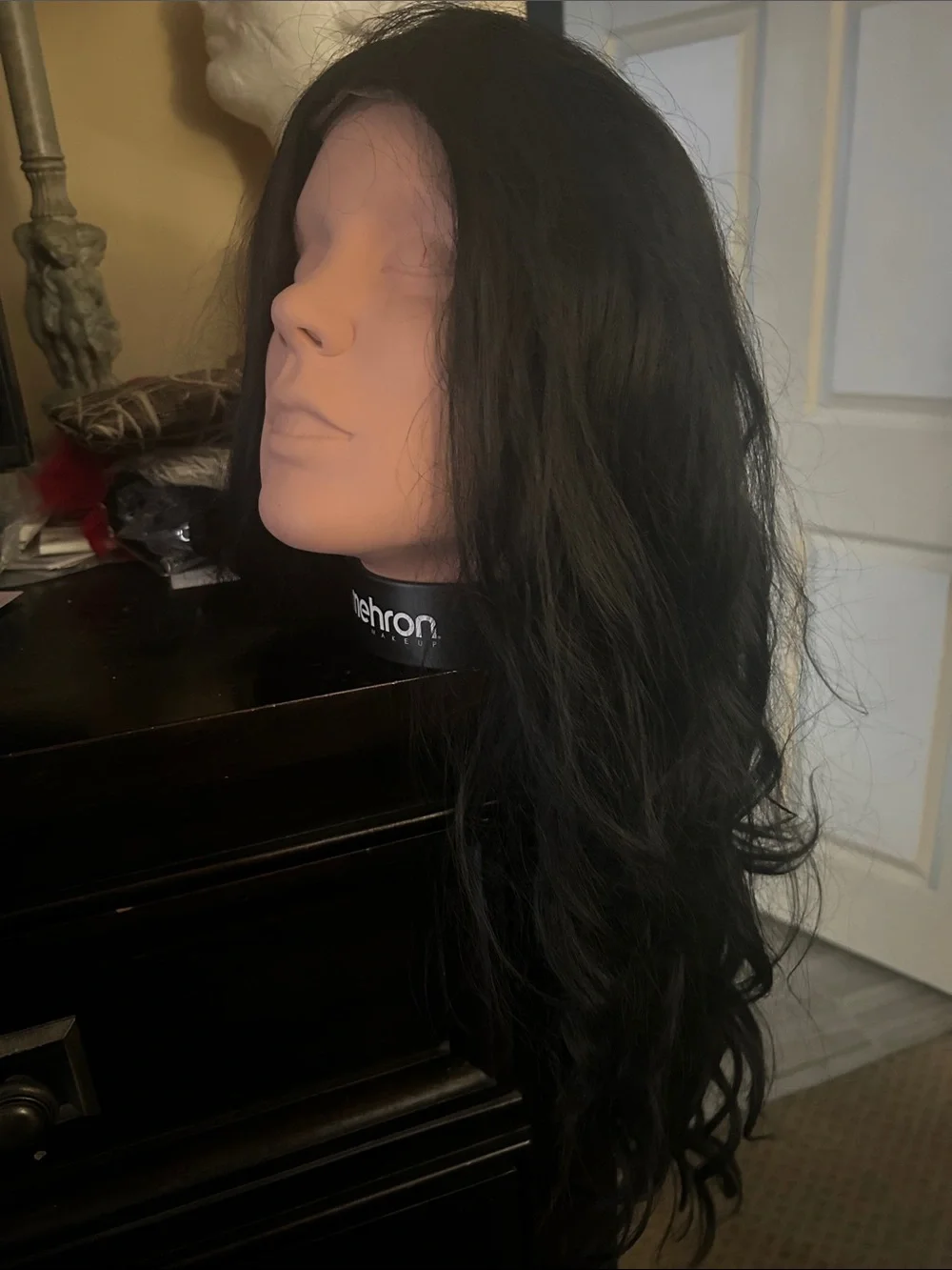 Women's Long Black Wavy Hairpiece Wig